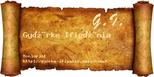 Györke Ifigénia névjegykártya